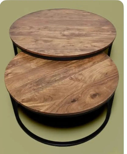 Tables à Café gigogne en bois d'Acacia (Naturel)