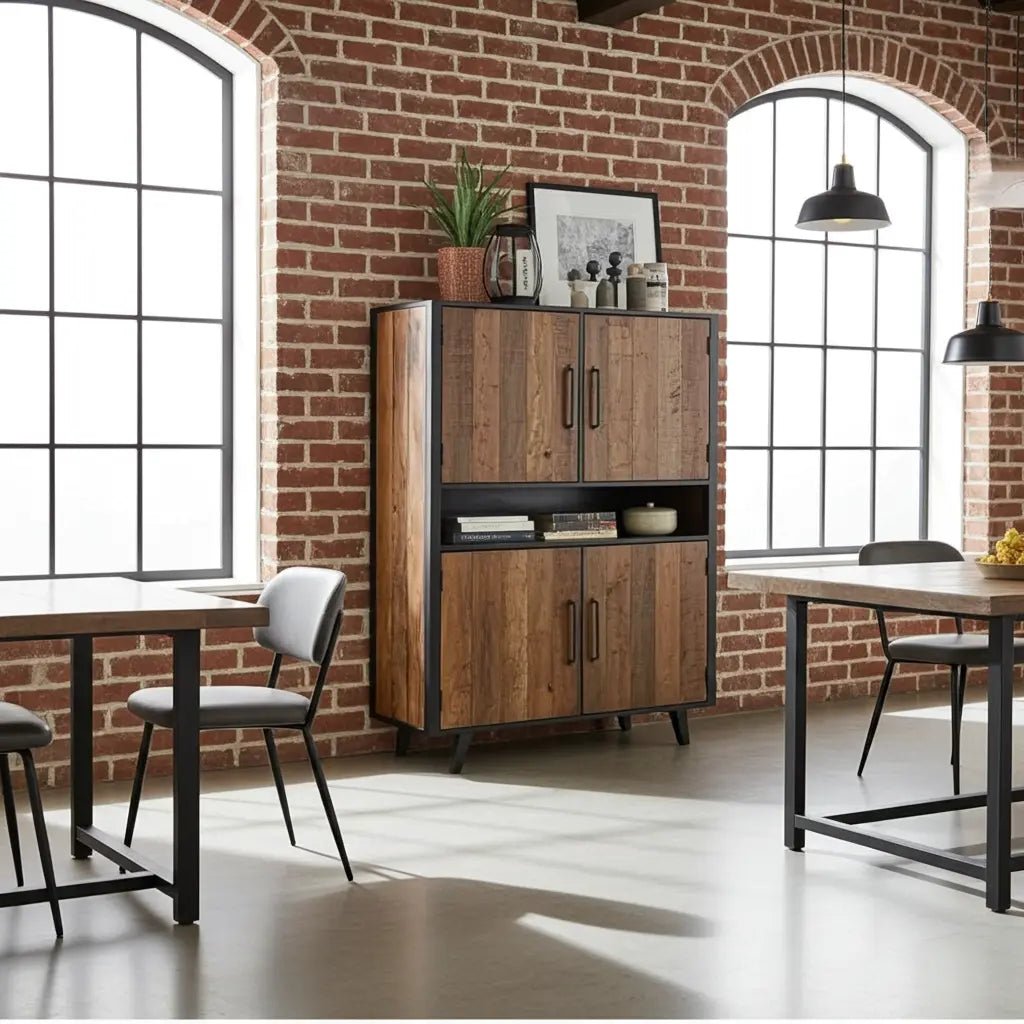 Meuble Vaisselier style scandinave en bois recyclé