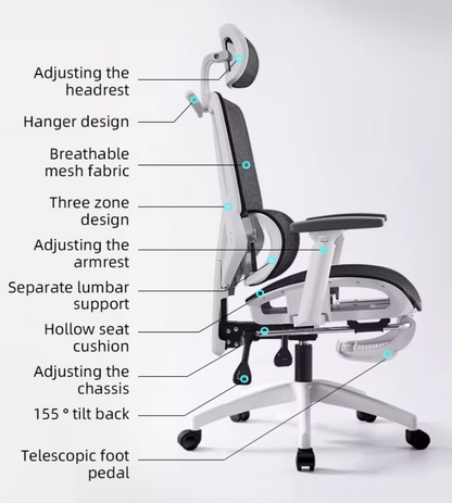 AMAL High Back Mesh Ergonomic Office Chair With Adjustable Lumbar Support Swivel Computer Chair