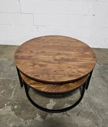Tables à Café gigogne en bois d'Acacia (Naturel)