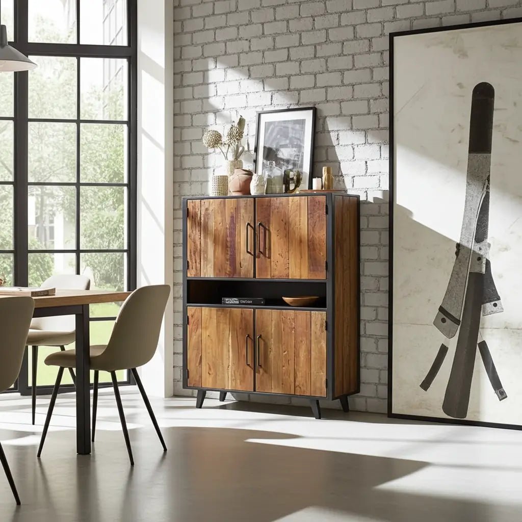 Meuble Vaisselier style scandinave en bois recyclé